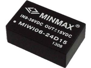 [M-06538]6W급 절연형 DC-DC 컨버터(±15V200mA) MIWI06-24D15 - Minmax Technology Co., Ltd.